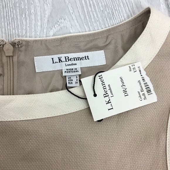 L.K.Bennett Linen June Dress NWT in Soft Biscuit - Picture 5 of 5